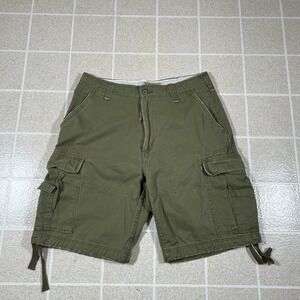 Vintage Y2K Steve And Barry's Military Cargo Shorts Green Paratrooper Size 34